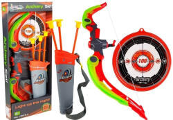 LeanToys Íj Pajzzsal + 3 Tapadókorongos Nyíl Zöld