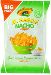 El Sabor big nacho chips gluténmentes hagymás tejfölös 180 g
