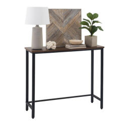 Relaxdays Keskeny konzolasztal, ipari formatervezés sötétbarna-fekete 10051904_746