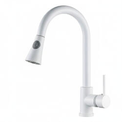 Welland Siena kihúzható fejes mosogató csaptelep - fehér