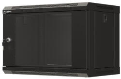 Lanberg 19" fali rack szekrény 6U/540X350 üvegajtó, lapraszerelt, fekete (WF03-5306-10B) - mzona