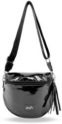 ZELLIA Női Oldaltáska 21028 Fekete Lakk (ZLK-21028-)