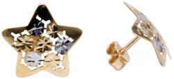 Ékszershop Bicolor vésett csillag arany fülbevaló (1328475)