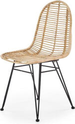 Halmar K337 karosszék, természetes rattan és fekete fém