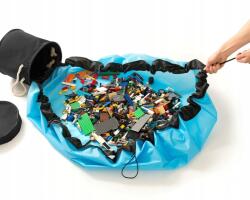 Gadget Master Master Összecsukható játékkosár játszószőnnyel 2 az 1-ben fekete/kék (2822)