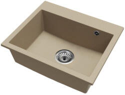 Bradoline Exclusive 55 gránit mosogató FALI CSAPHOZ, szifonnal, bézs, beépíthető (JK-4568-1)