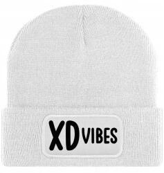  Téli Sapka Fehér Beanie Meleg Pamut Trend Stílusos XD Vibes Ajándék (Czapka Zimowa Biała XD VIBES)
