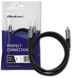 Qoltec USB4 Ultra-Gyors Gen3 Kábel | USB-C PD 240W | Thunderbolt 3/4 | 4K | 40Gb/s | 1m | Fekete (50669)
