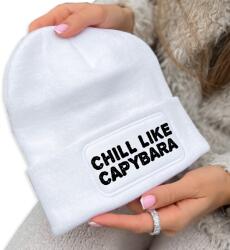  Téli Sapka Classic Fehér Kapibara Chill Minták (Czapka Zimowa Damska Męska Unisex)