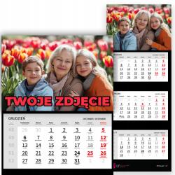 FunnyCase Háromrészes Naptár 2026 Ajándék Nagyinak Nagymama Napja Fotó (KALENDARZ TRÓJDZIELNY ROK 2026 DZIEŃ BABACI)