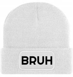  Téli Sapka Fehér Beanie Meleg Pamut Trendek Stílusos Bruh Ajándék (Czapka Zimowa Biała BRUH)