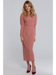 Makover Női midi ruha Blanchevere K079 rózsaszín M (MAKO K079 - czarny)
