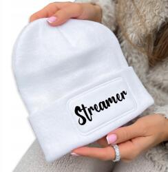 Téli Sapka Fehér Beanie Meleg Pamut Stílusos Streamer Ajándék (Czapka Zimowa Biała STREAMER)