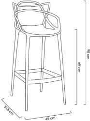  King Home HILO Premium Bárszék Polipropilén Fekete 65cm (KHM-KH1501100124) - platinashop