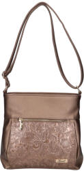 Karen 1607 bronz virág rostbőr táska