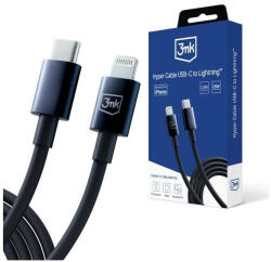 3mk Protection Hyper Cable USB-C - Lightning 20W 1.2m fekete kábel (5903108541206)