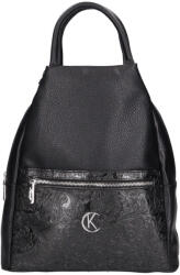 Karen D 694 fekete virág rostbőr táska