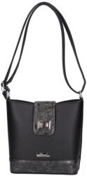 Karen rostbőr táska 9437 fekete új virág