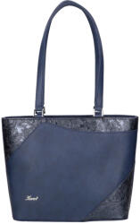 Karen 1522 kék virágos rostbőr női válltáska