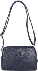 Karen D 620 kék virág rostbőr női válltáska