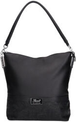 Karen 1337 bis fekete virág rostbőr női táska