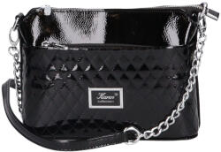Karen rostbőr táska 9358 fekete lakk steppelt