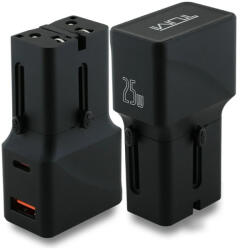 TUMI töltő Travel Adapter 25W USB-C / USB-A fekete (TUTA25WMSLK)