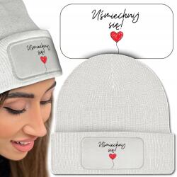  Meleg Téli Sapka Fehér Vicces Motivációs Wz (Czapka Zimowa Biała Beanie Z Nadrukiem)