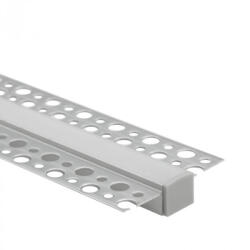 Ecolight Alumínium profil, süllyesztett, LED-hez, süllyesztett, KARTON / GIPS kártyákhoz, 2 m, opál lámpabúrával és Ecolight végzárókkal (ECOPRO0110M)