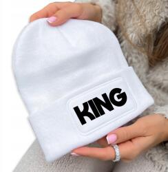  Téli Sapka Fehér Beanie Meleg Pamut Trendek Stílusos King Ajándék (Czapka Zimowa Biała KING)