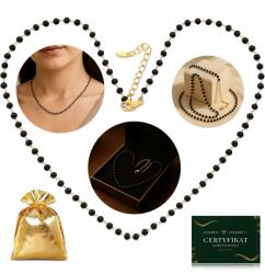 Golden Celebrity Arany Nyaklánc Fekete Golyókkal Sebészeti Acél Híresség Neki (ZŁOTY POZŁACANY Z KULECZKAMI CZARNY MAMY NIEJ)