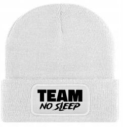  Sapka Fehér Téli Őszi Pamut Team No Sleep Beanie Unisex Ajándék (Czapka Zimowa Biała TEAM NO SLEEP)