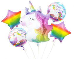 GoDan Unikornis Rainbow fólia lufi 5 db-os szett MLG143126 (MLG143126)
