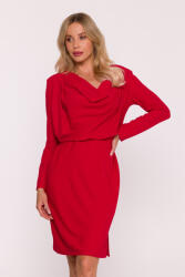 STYLOVE ruha rakott nyakkivágással | piros