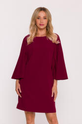 STYLOVE elegáns ruha kimonó ujjakkal | Bordó