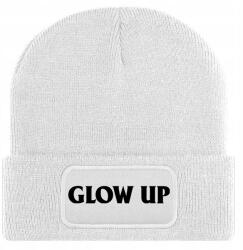  Sapka Fehér Téli Őszi Pamut Glow Up Beanie Unisex Ajándék (Czapka Zimowa Biała GLOW UP)