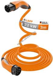 LAPP HELIX önbehúzó Type 2 töltőkábel 3m 32A 3fázis 22kW narancs