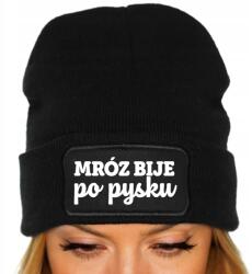  Téli Sapka Beanie Fekete Ajándék Fagy Veri A Pofáját Vicces Unisex (Czapka CZARNA MRÓZ BIJE PO PYSKU)