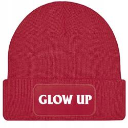  Sapka Piros Téli Őszi Pamut Glow Up Beanie Unisex Ajándék (Czapka Zimowa Czerwona GLOW UP)