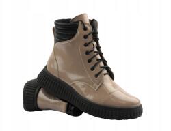 Helios Női Bakancs Bézs Helios 599 Téli Természetes Bőr Lengyel Márka (599.020)