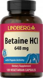 Lindberg Linderberg Betain Hcl 648mg mg Pepsinnel 120 vcaps Usa