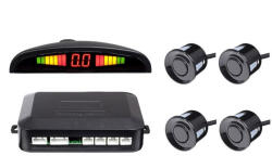 Autolife 12V-os tolatóradar készlet - 4 szenzoros, LED-es kijelzővel (72068)