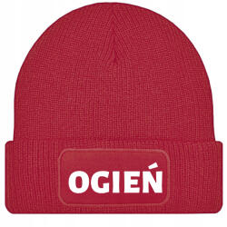  Sapka Piros Téli Őszi Pamut Tűz Beanie Unisex Ajándék (Czapka Zimowa Czerwona OGIEŃ)