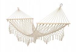 Artemis Kerti Függőágy Háló Makramé Függőágy Boho Rojtos 200 cm Ecru Nagy (IK-KX3957)