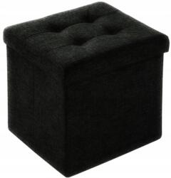 Smukee Összecsukható puff foltvarrás tárolóval felső 38x38x38 Smukee fekete 073 (5609288286073)