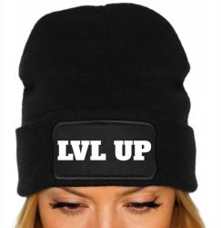  Téli Sapka Fekete Unisex Beanie Ifjúsági Trendek TikTok Ajándék LVL Up (Czapka Czarna LVL UP)