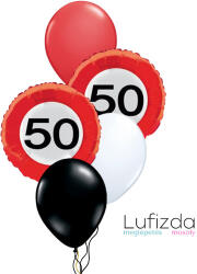  Héliumos luficsokor szülinapra - 50-es - INGYENES GLS szállítással (LUFI578043)