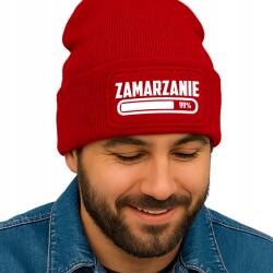  Téli Sapka Beanie Piros Ajándék Fagyás Loading Vicces Unisex (Czapka CZERWONA ZAMARZANIE LOADING)