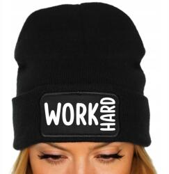  Téli Sapka Fekete Beanie Pamut Ajándék Trend Ifjúsági Work Hard (Czapka Zimowa Czarna WORK HARD)