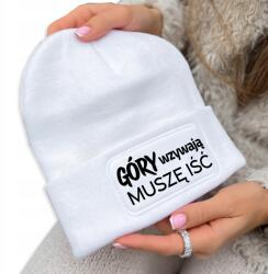  Téli Sapka Beanie Fehér Ajándék A Hegyek Szerelmeseinek A Hegyek Hívnak, Hogy Menjek (Czapka BIAŁA GÓRY WZYWAJĄ MUSZĘ IŚĆ)
